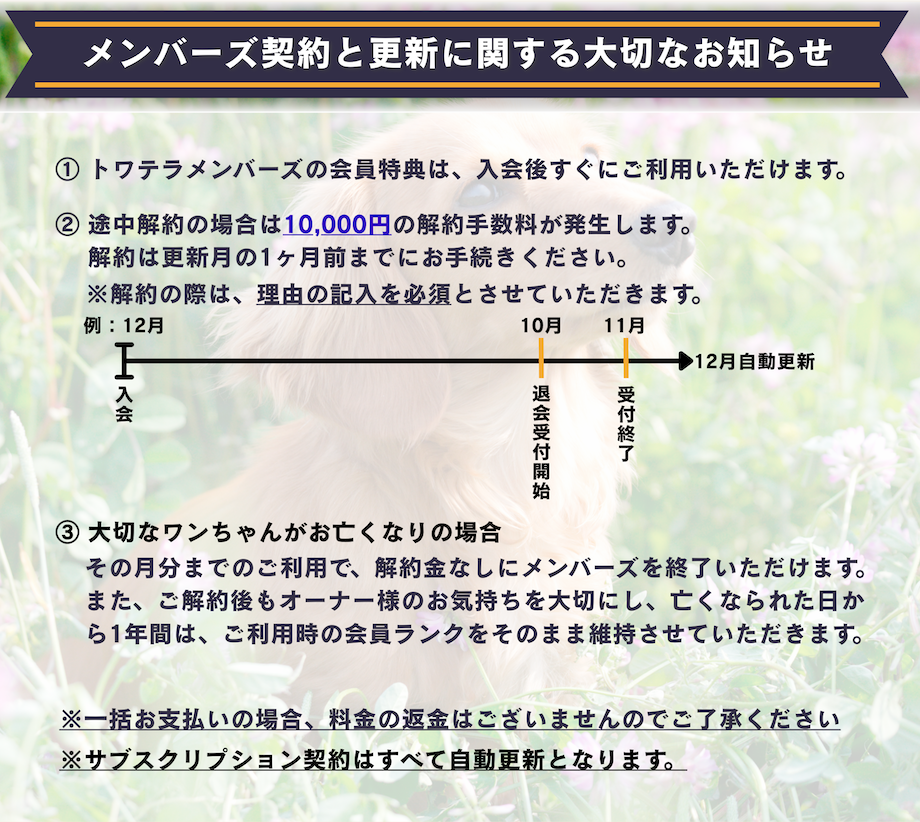 トワテラメンバー会員制度のご案内